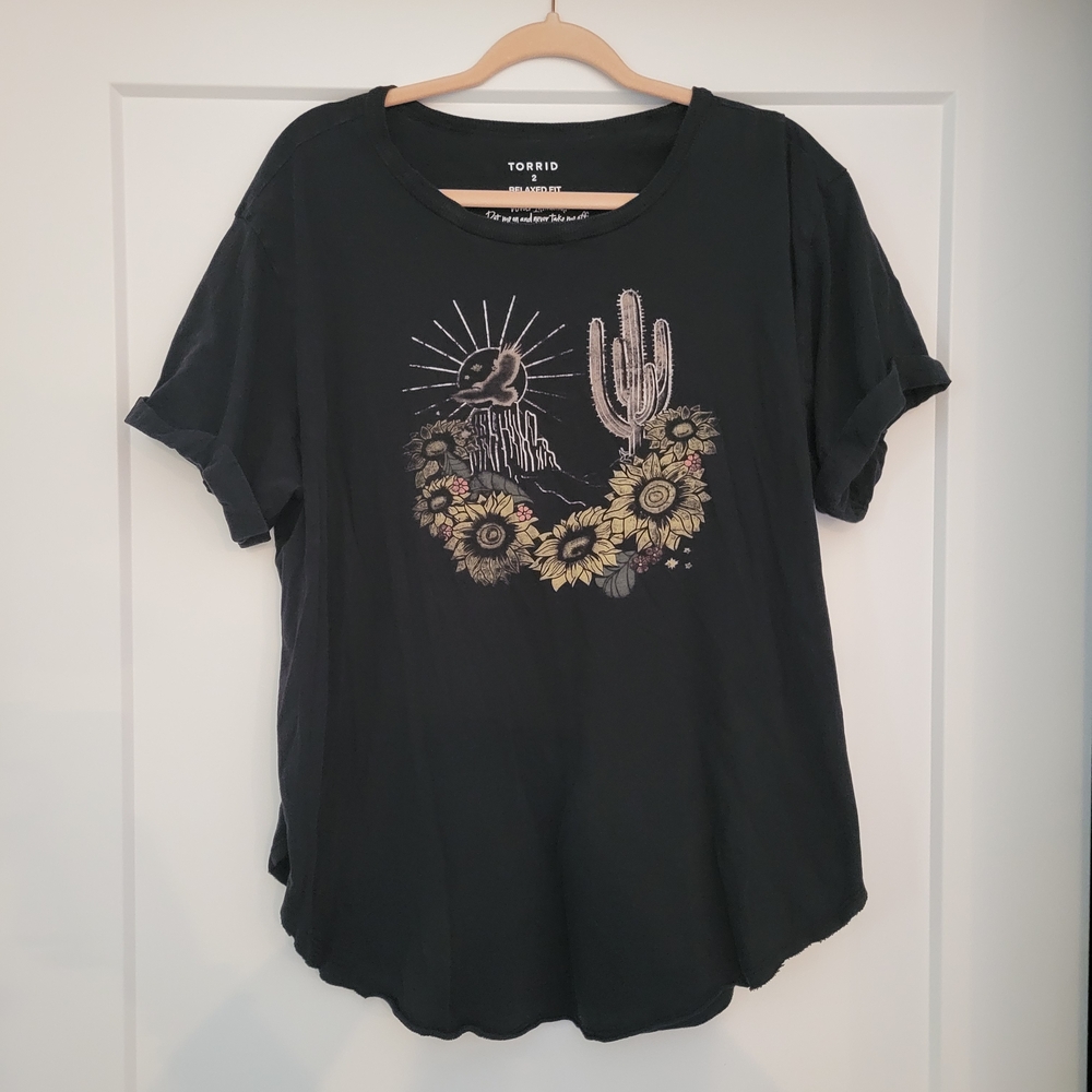 Torrid Black Cactus Graphic Tee